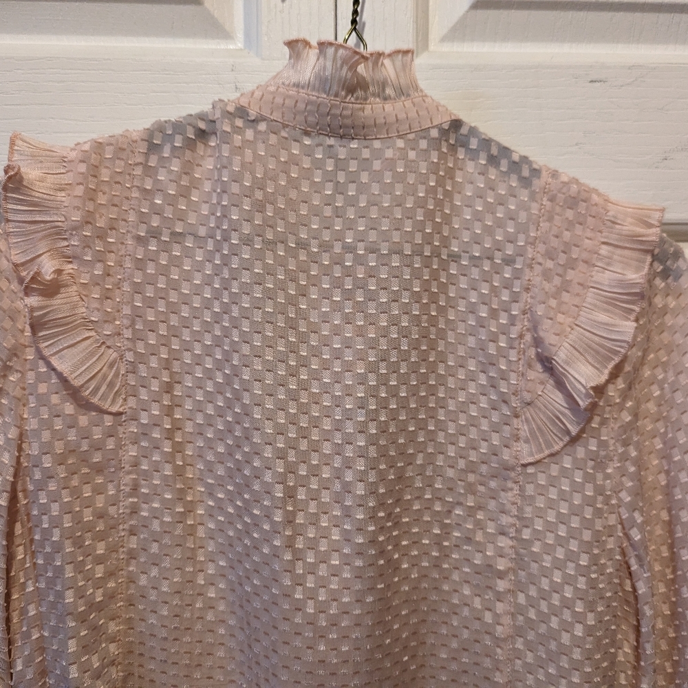 LAST CHANCE 3 for $30 Reiss Taylor Ruffled Pale Pink Blouse Silk Viscose EUC! - Picture 10 of 15